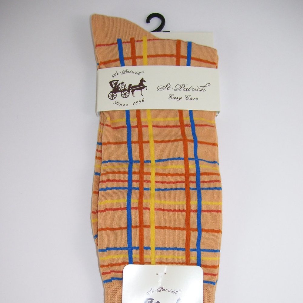 St. Patrick Peach Stripe Neck Tie & Sock Box 5 Set - Picture 6 of 8